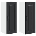 Wall Cabinet PORTO 2 pcs Black Engineered Wood