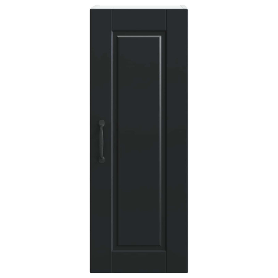 Wall Cabinet PORTO 2 pcs Black Engineered Wood