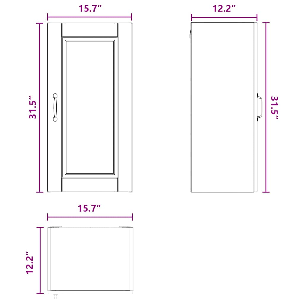 Wall Cabinet PORTO Black 40 x 31 x 80 cm Engineered Wood