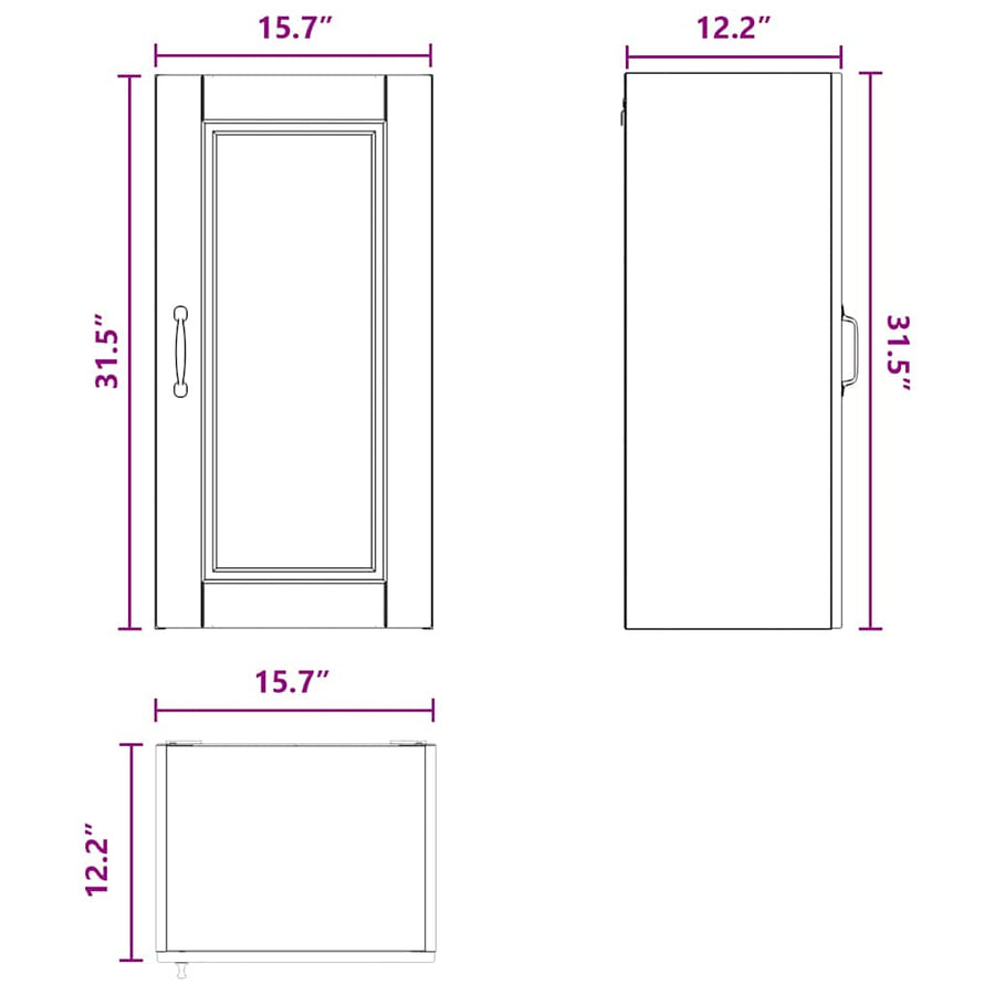 Wall Cabinet PORTO Black 40 x 31 x 80 cm Engineered Wood