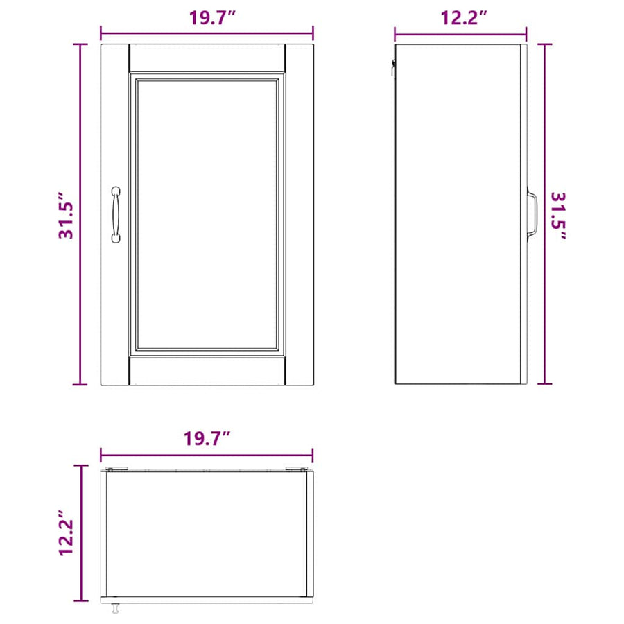 Wall Cabinet PORTO White 50 x 31 x 80 cm Engineered Wood