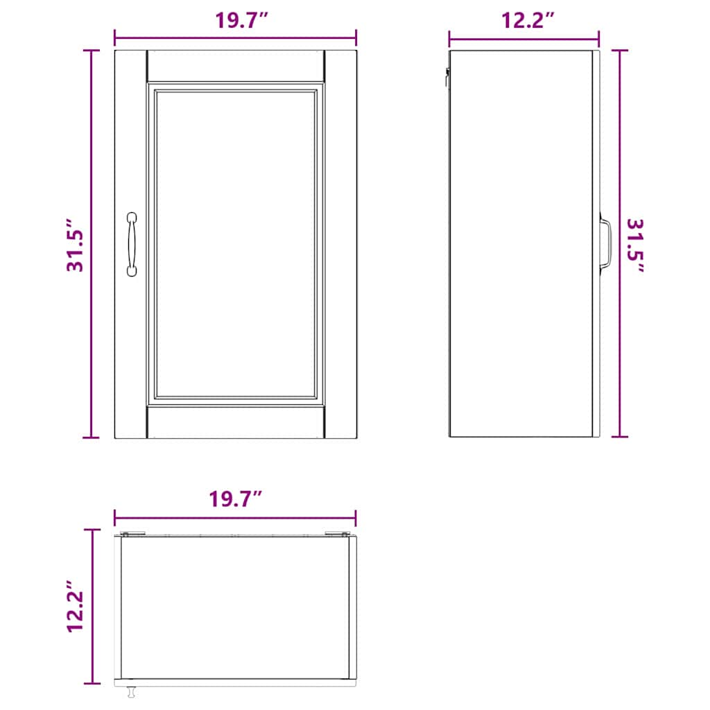 Wall Cabinet PORTO Black 50 x 31 x 80 cm Engineered Wood