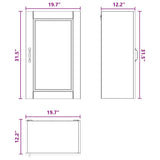 Wall Cabinet PORTO Black 50 x 31 x 80 cm Engineered Wood