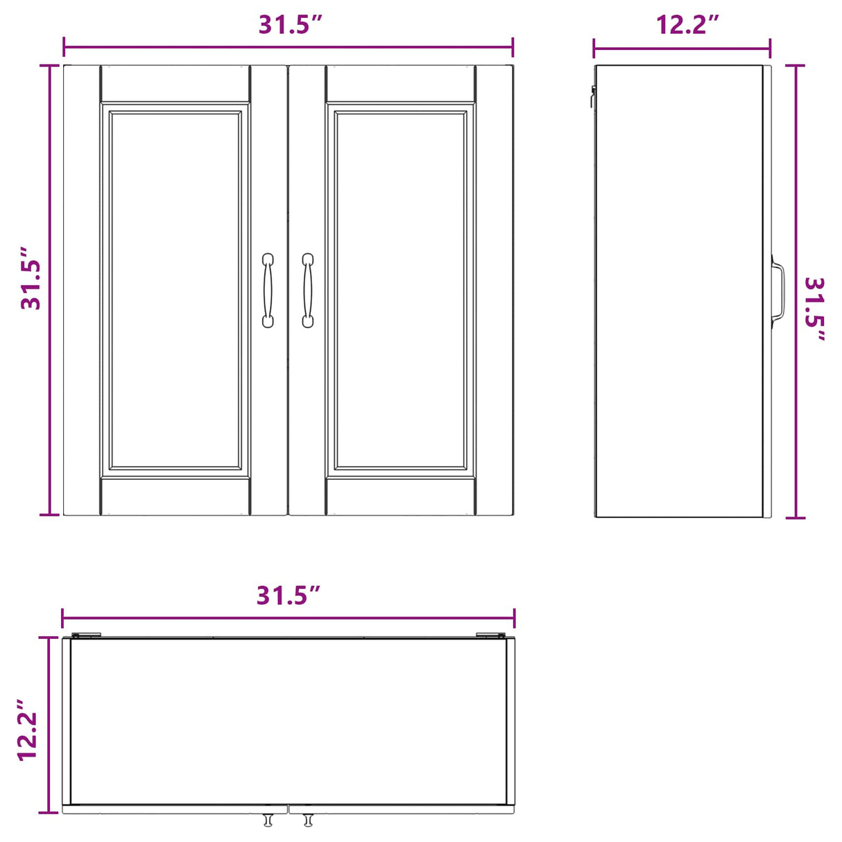 Wall Cabinet PORTO White 80 x 31 x 80 cm Engineered Wood