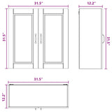 Wall Cabinet PORTO White 80 x 31 x 80 cm Engineered Wood - Extra Image