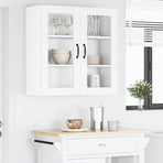 Wall Glass Cabinet PORTO White 80 x 31 x 80 cm Engineered Wood