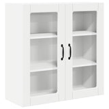 Wall Glass Cabinet PORTO White 80 x 31 x 80 cm Engineered Wood