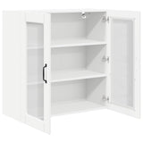 Wall Glass Cabinet PORTO White 80 x 31 x 80 cm Engineered Wood - 45-Degree Angle