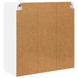 Wall Glass Cabinet PORTO White 80 x 31 x 80 cm Engineered Wood - Low Angle