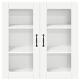 Wall Glass Cabinet PORTO White 80 x 31 x 80 cm Engineered Wood - Rear View