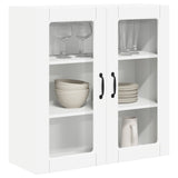Wall Glass Cabinet PORTO White 80 x 31 x 80 cm Engineered Wood