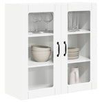 Wall Glass Cabinet PORTO White 80 x 31 x 80 cm Engineered Wood