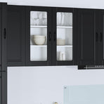 Wall Glass Cabinet PORTO Black 80 x 31 x 80 cm Engineered Wood