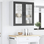 Wall Glass Cabinet PORTO Black 80 x 31 x 80 cm Engineered Wood