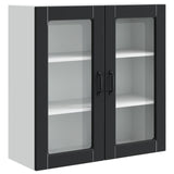 Wall Glass Cabinet PORTO Black 80 x 31 x 80 cm Engineered Wood