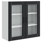 Wall Glass Cabinet PORTO Black 80 x 31 x 80 cm Engineered Wood