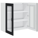 Wall Glass Cabinet PORTO Black 80 x 31 x 80 cm Engineered Wood
