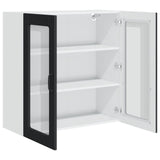 Wall Glass Cabinet PORTO Black 80 x 31 x 80 cm Engineered Wood
