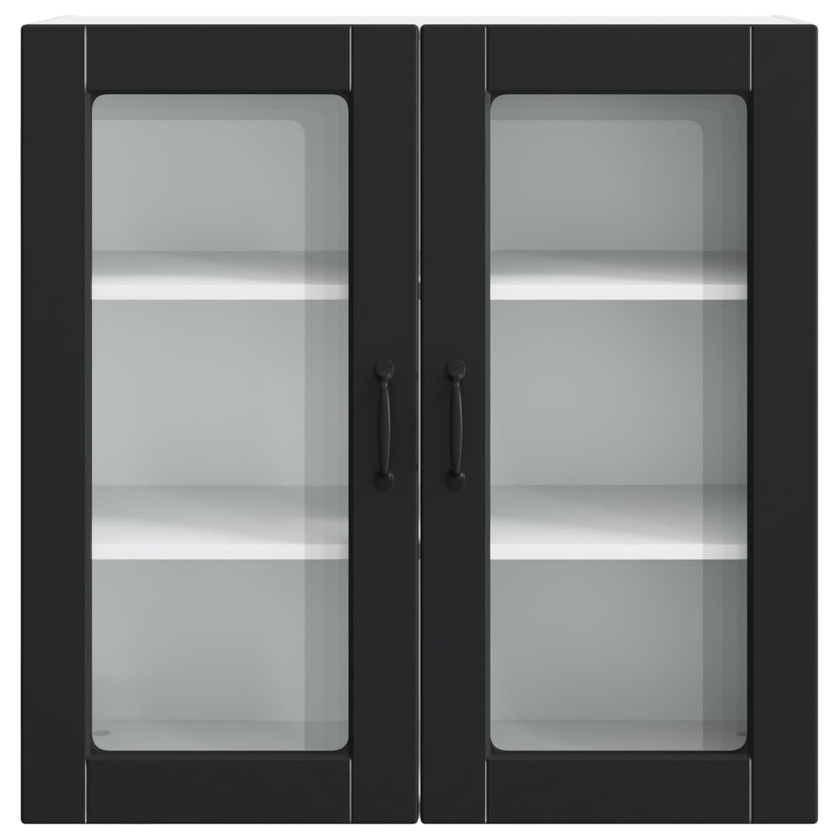 Wall Glass Cabinet PORTO Black 80 x 31 x 80 cm Engineered Wood