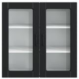 Wall Glass Cabinet PORTO Black 80 x 31 x 80 cm Engineered Wood