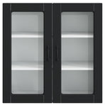Wall Glass Cabinet PORTO Black 80 x 31 x 80 cm Engineered Wood