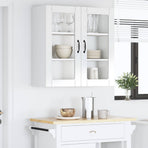 Wall Glass Cabinet PORTO High Gloss White 80 x 31 x 80 cm