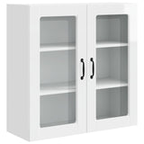 Wall Glass Cabinet PORTO High Gloss White 80 x 31 x 80 cm