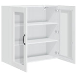 Wall Glass Cabinet PORTO High Gloss White 80 x 31 x 80 cm - 45-Degree Angle