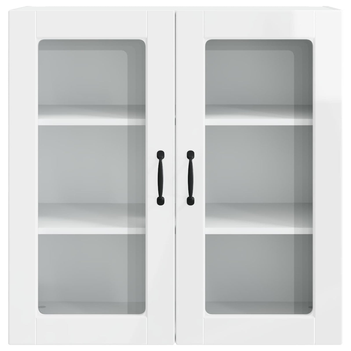 Wall Glass Cabinet PORTO High Gloss White 80 x 31 x 80 cm