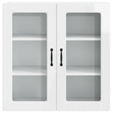 Wall Glass Cabinet PORTO High Gloss White 80 x 31 x 80 cm