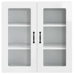 Wall Glass Cabinet PORTO High Gloss White 80 x 31 x 80 cm