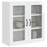 Wall Glass Cabinet PORTO High Gloss White 80 x 31 x 80 cm