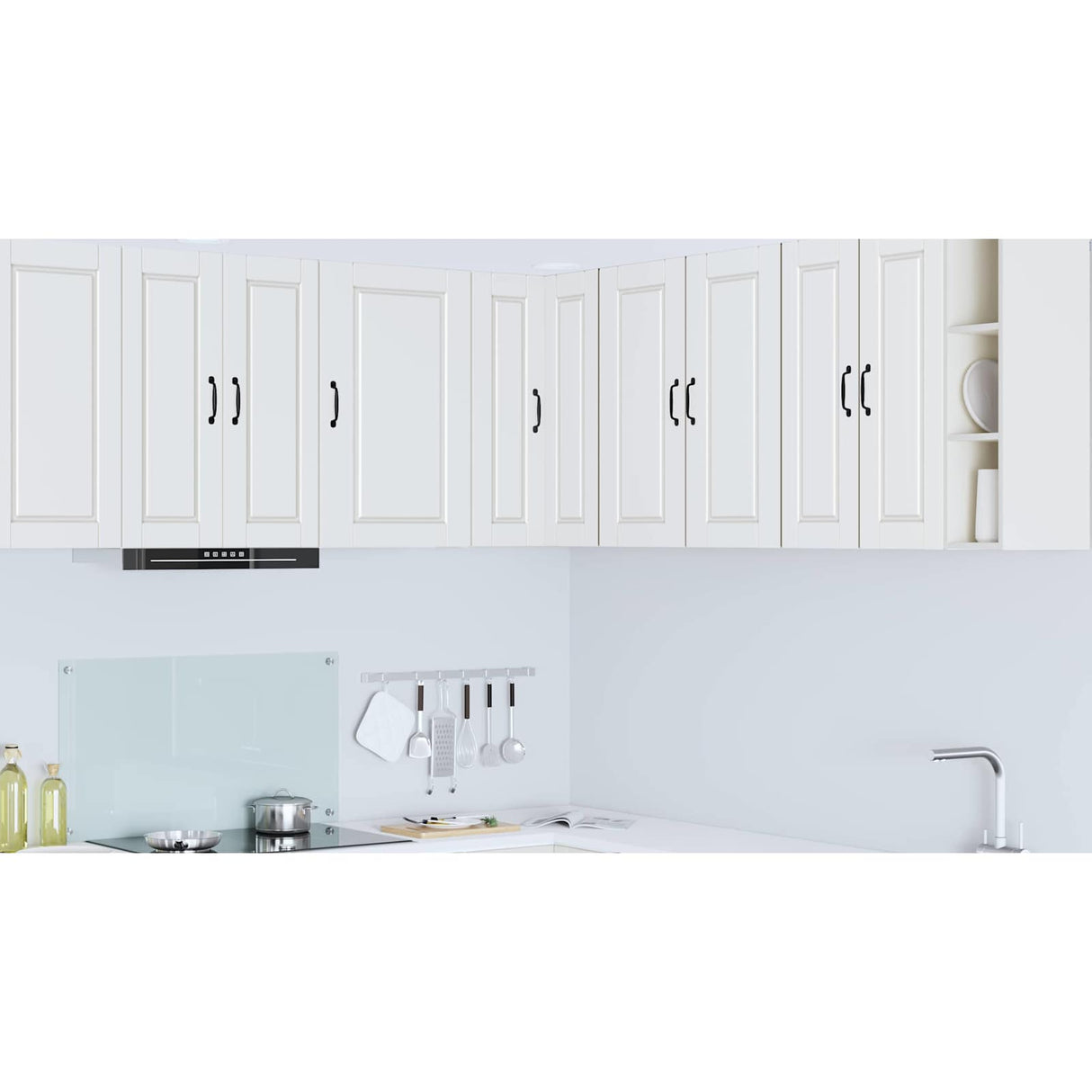 Wall Corner Cabinet PORTO White 57 x 57 x 80 cm Engineered Wood