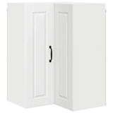 Wall Corner Cabinet PORTO White 57 x 57 x 80 cm Engineered Wood - Front View