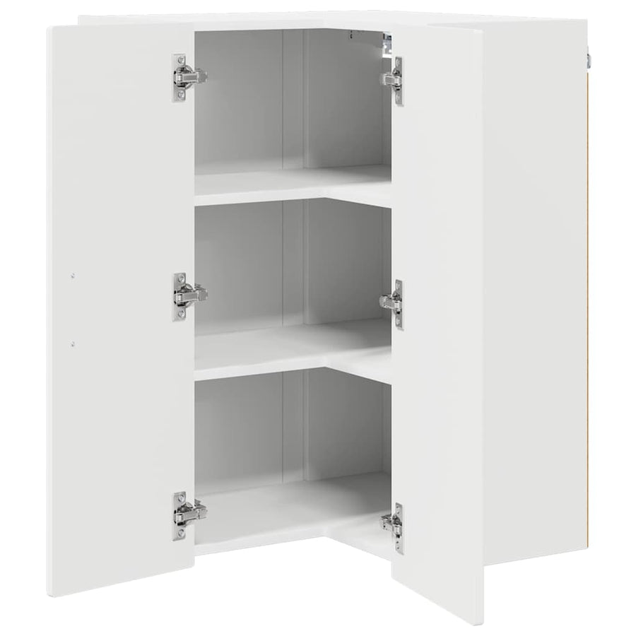 Wall Corner Cabinet PORTO White 57 x 57 x 80 cm Engineered Wood
