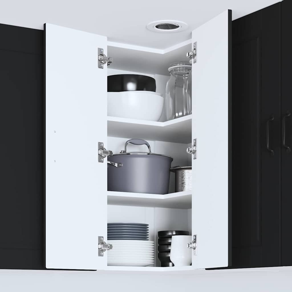 Kitchen Wall Cabinet Black 57 x 57 x 80 cm Engineered Wood