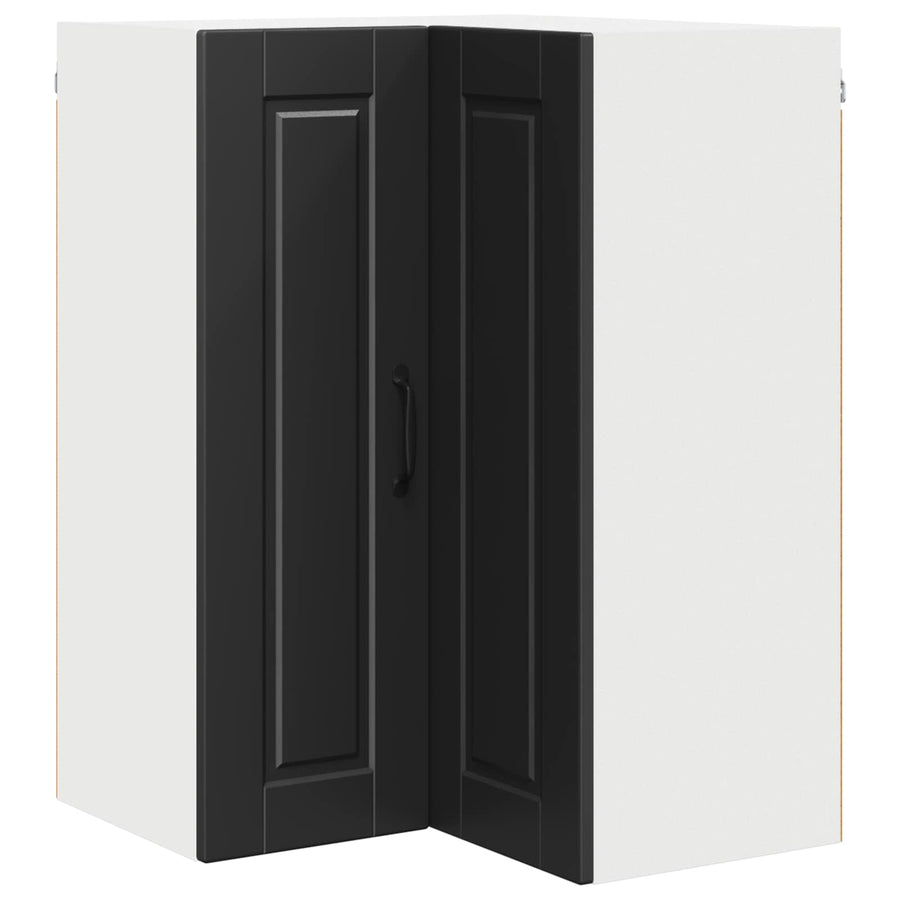 Wall Corner Cabinet PORTO Black 57 x 57 x 80 cm Engineered Wood
