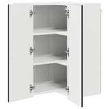 Wall Corner Cabinet PORTO Black 57 x 57 x 80 cm Engineered Wood