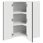 Wall Corner Cabinet PORTO Black 57 x 57 x 80 cm Engineered Wood