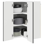 Wall Corner Cabinet PORTO Black 57 x 57 x 80 cm Engineered Wood