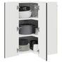 Wall Corner Cabinet PORTO Black 57 x 57 x 80 cm Engineered Wood
