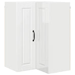 Wall Corner Cabinet PORTO High Gloss White 57 x 57 x 80 cm