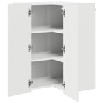 Wall Corner Cabinet PORTO High Gloss White 57 x 57 x 80 cm