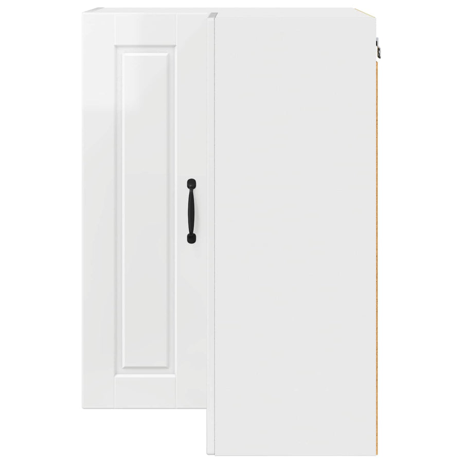 Wall Corner Cabinet PORTO High Gloss White 57 x 57 x 80 cm