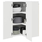 Wall Corner Cabinet PORTO High Gloss White 57 x 57 x 80 cm