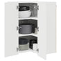 Wall Corner Cabinet PORTO High Gloss White 57 x 57 x 80 cm