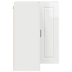 Wall Corner Cabinet PORTO High Gloss White 57 x 57 x 80 cm