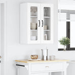 Wall Glass Cabinet PORTO White 60 x 31 x 80 cm Engineered Wood