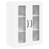 Wall Glass Cabinet PORTO White 60 x 31 x 80 cm Engineered Wood - Front View