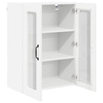 Wall Glass Cabinet PORTO White 60 x 31 x 80 cm Engineered Wood